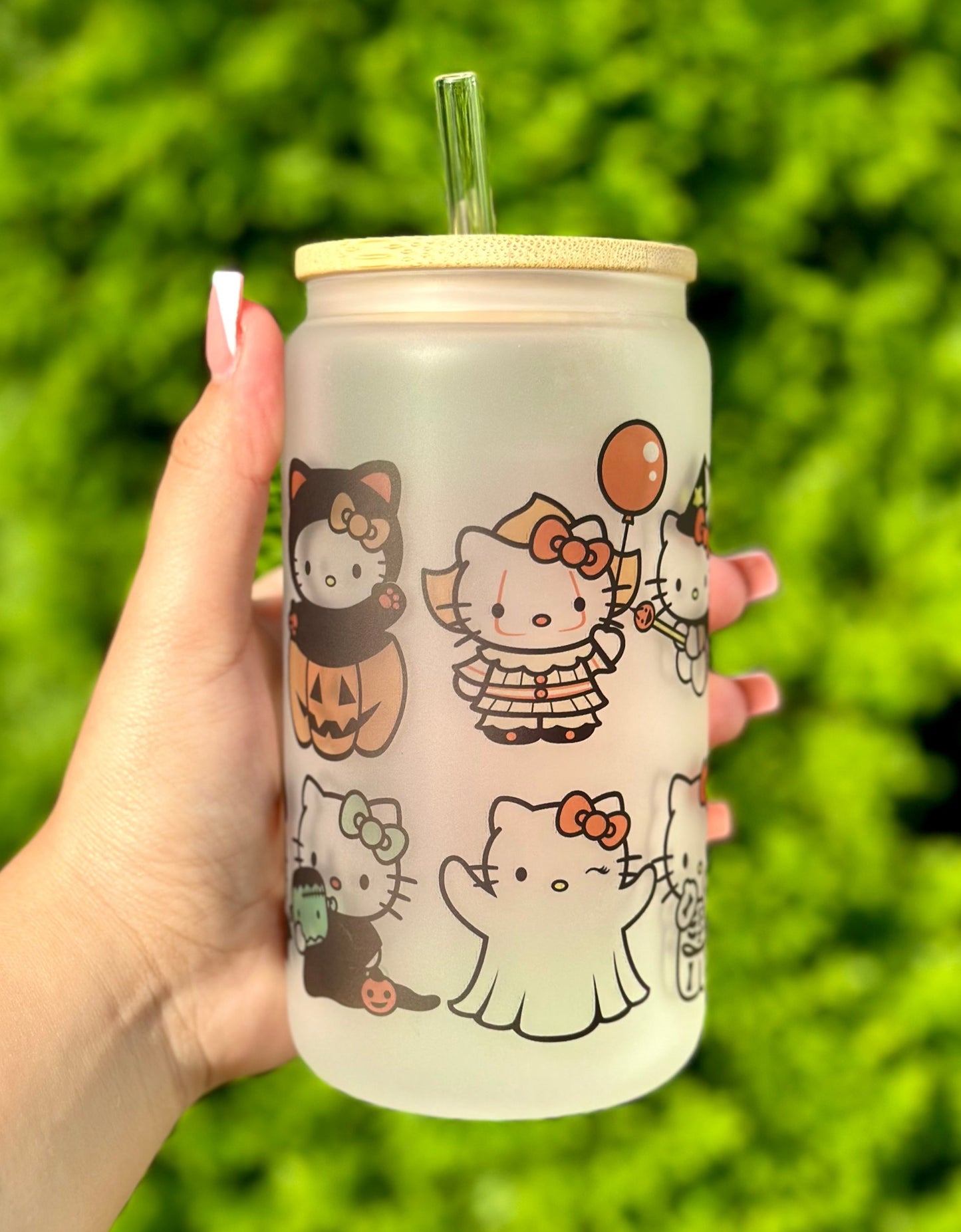 Hello Kitty Halloween Frosted Glass Cup
