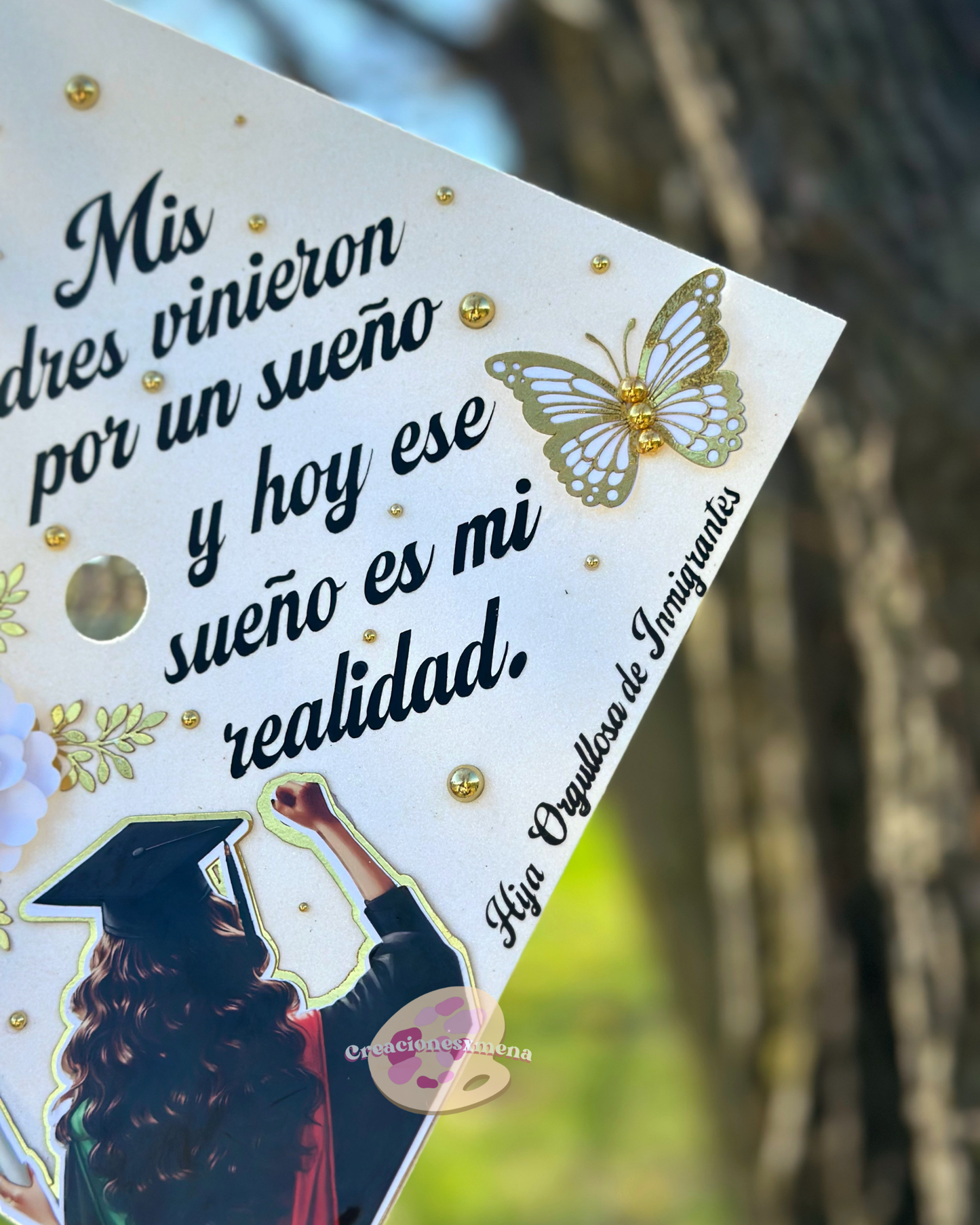 Graduation Cap Topper- Graduation Topper, Glitter Grad Cap, 3D Flowers, Graduation Flower Topper, Custom Grad Cap, Grad Decor, Class of 2025