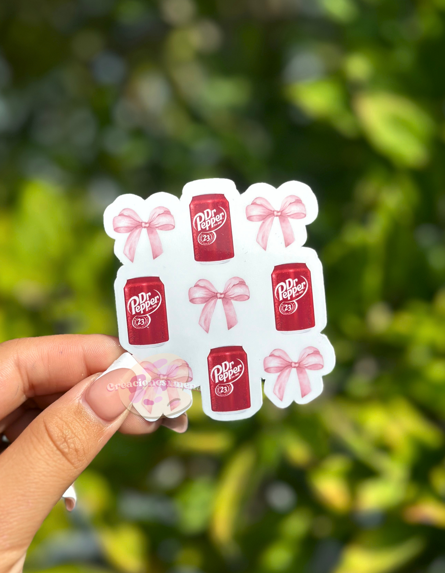 Dr. Pepper and Bow Sticker