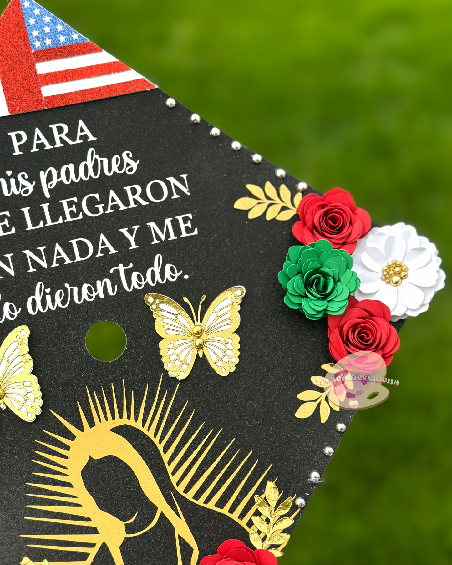 Graduation Cap Topper- Graduation Topper, Glitter Grad Cap, 3D Flowers, Graduation Flower Topper, Custom Grad Cap, Grad Decor, Class of 2025