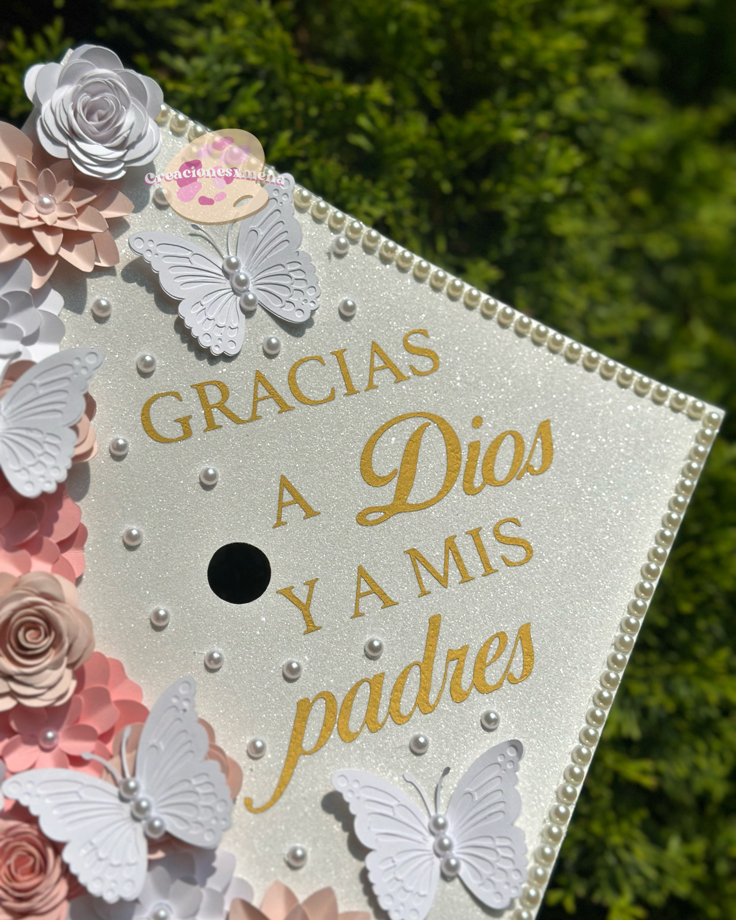 Graduation Cap Topper- Graduation Topper, Glitter Grad Cap, 3D Flowers, Graduation Flower Topper, Custom Grad Cap, Grad Decor, Class of 2025
