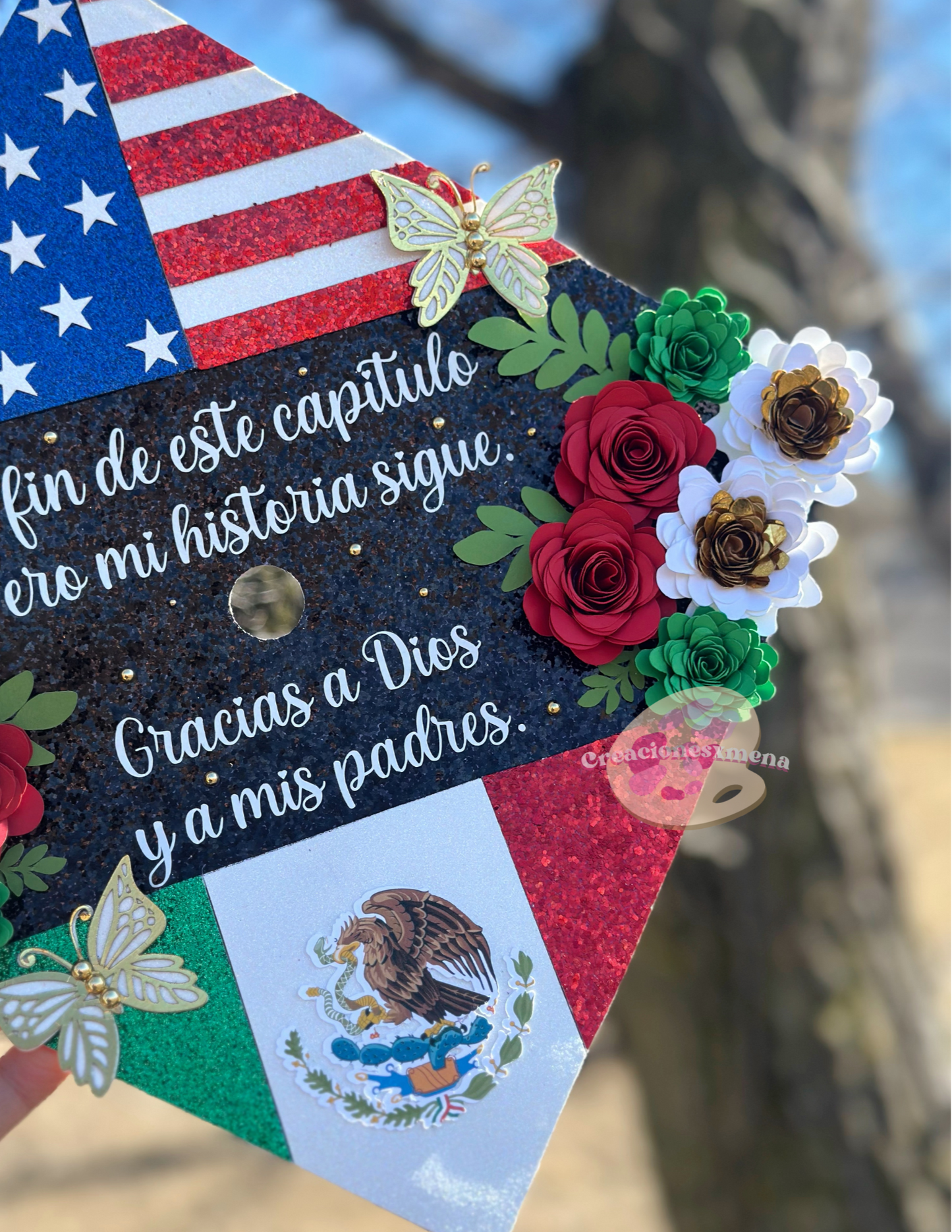 Mexican American Grad Cap