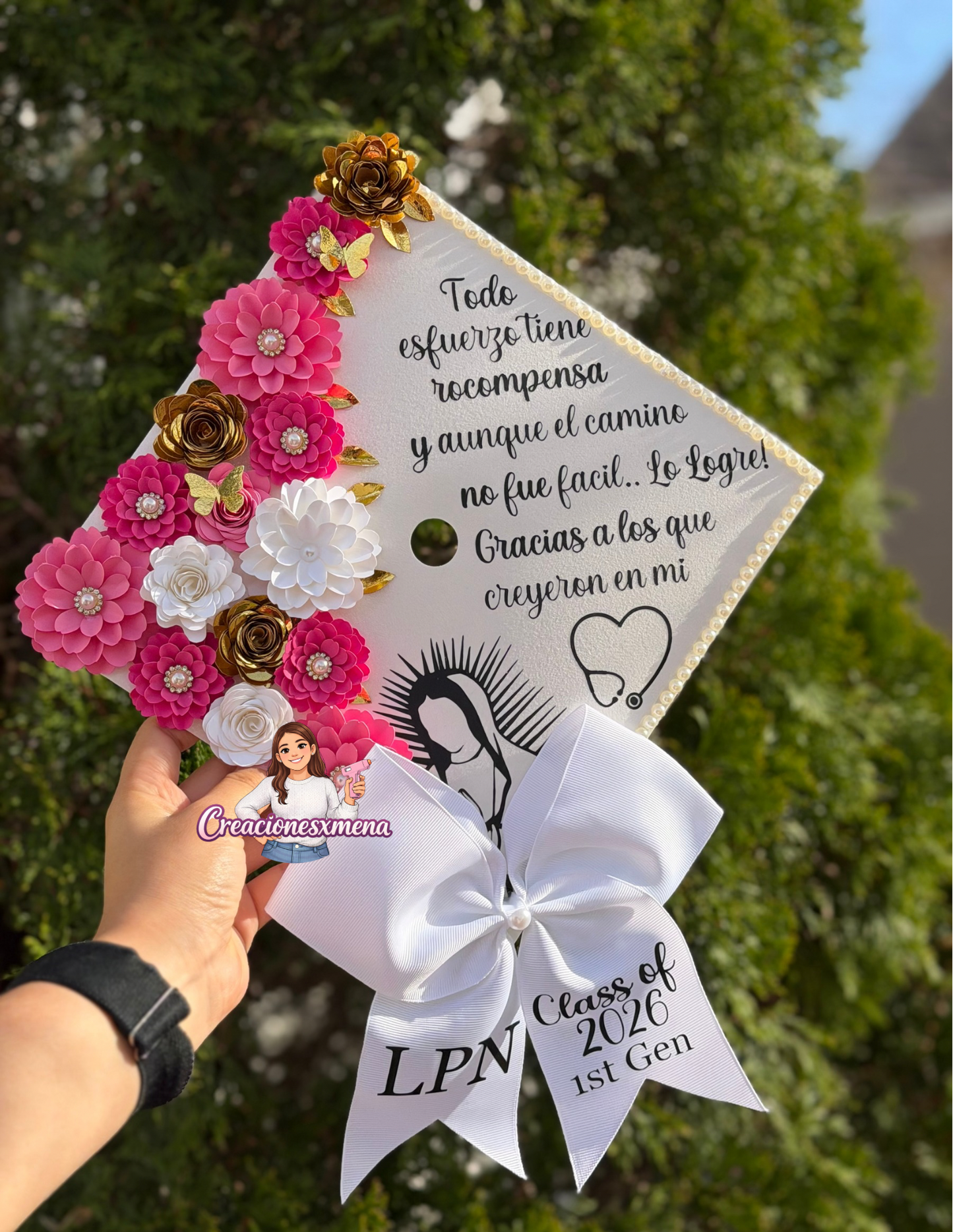 Virgin Mary Grad Cap Topper