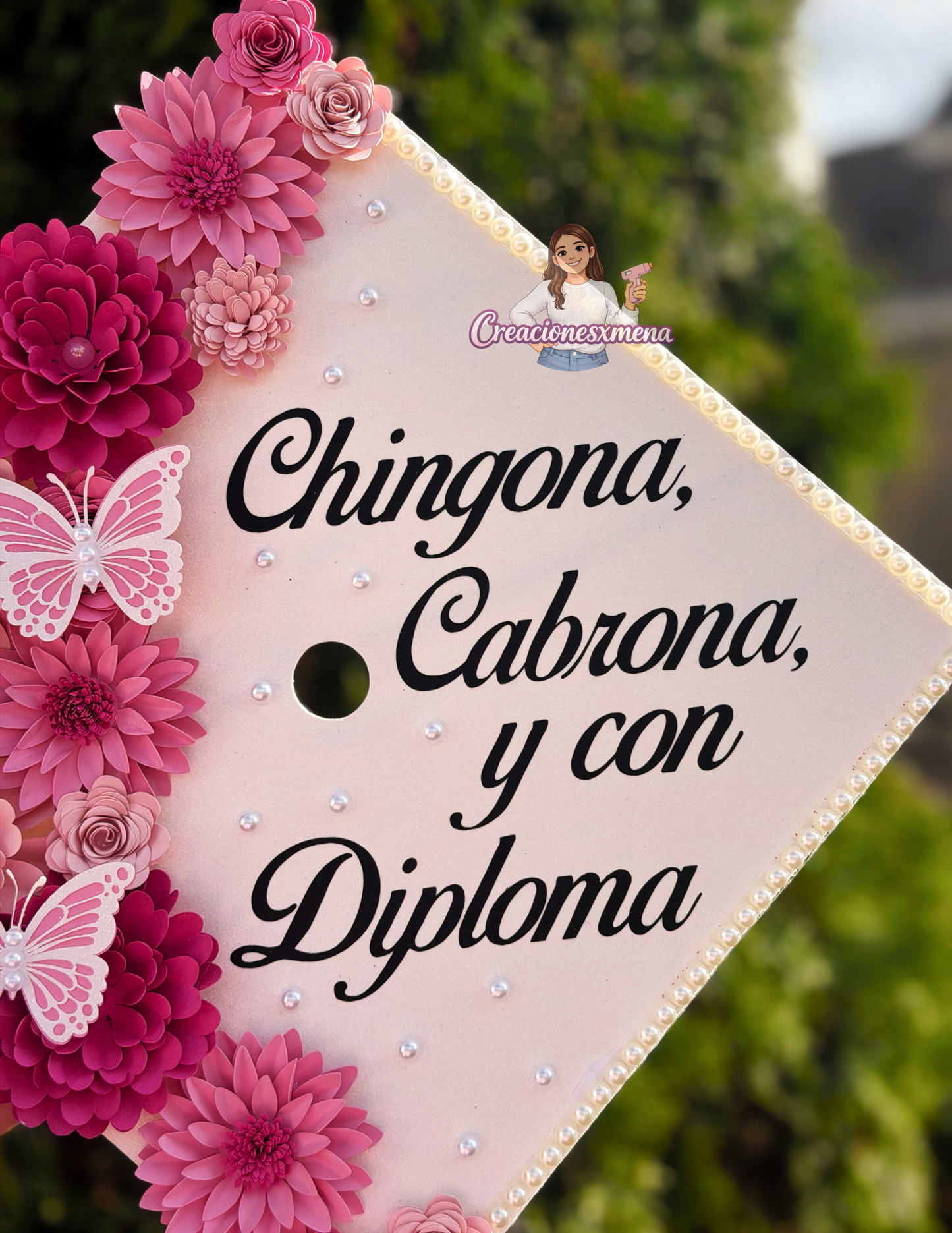 Pink Shades Grad Cap Topper