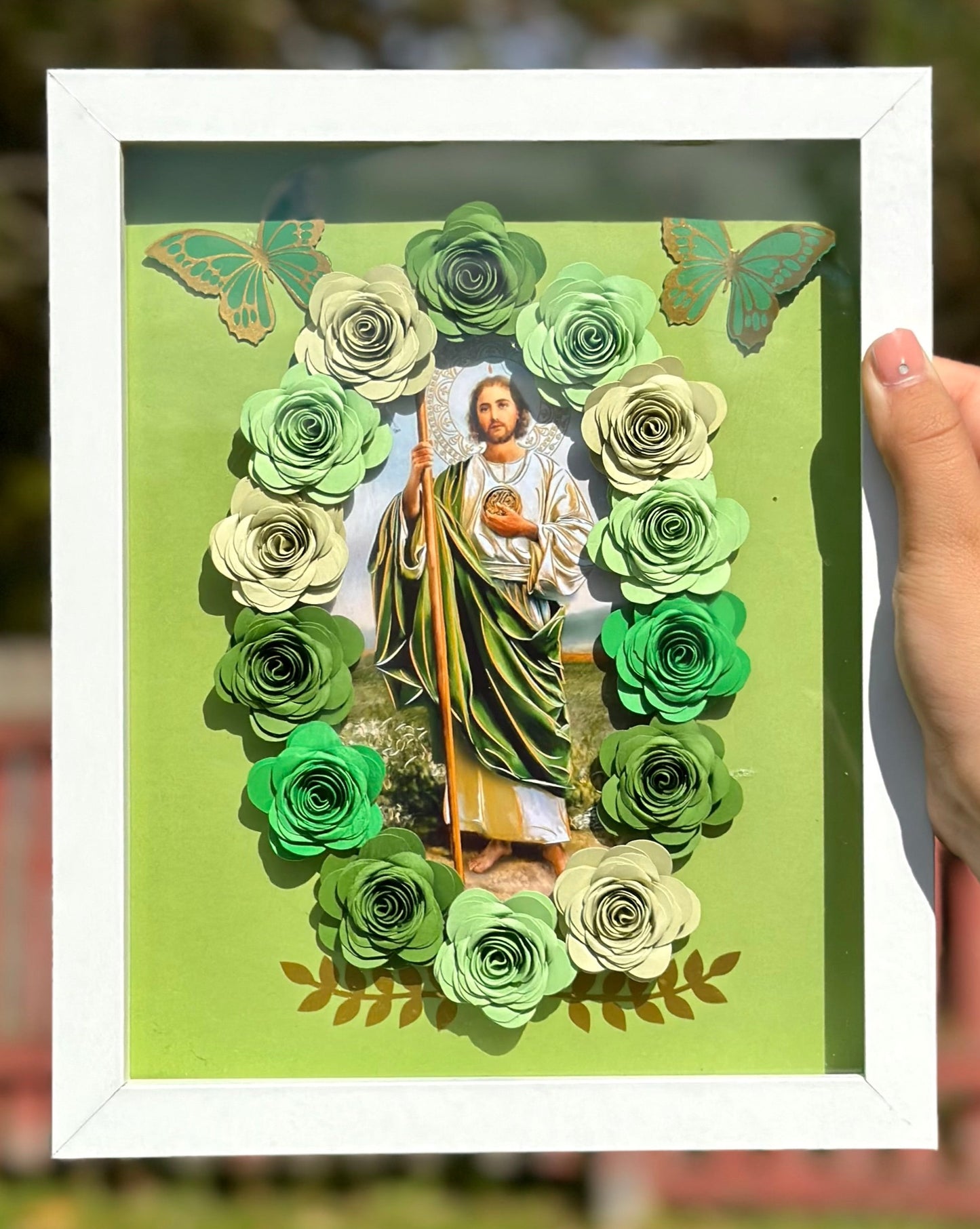 Green San Judas Shadow Box