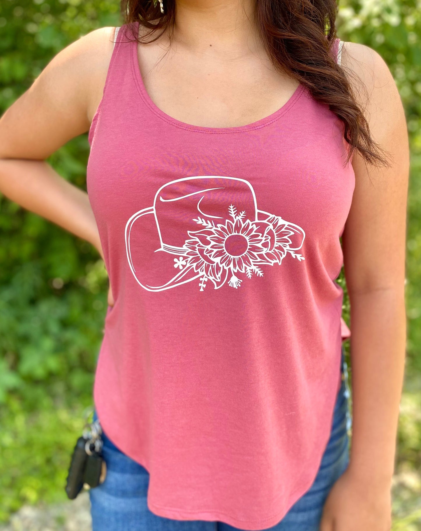 Floral Hat Tank Top
