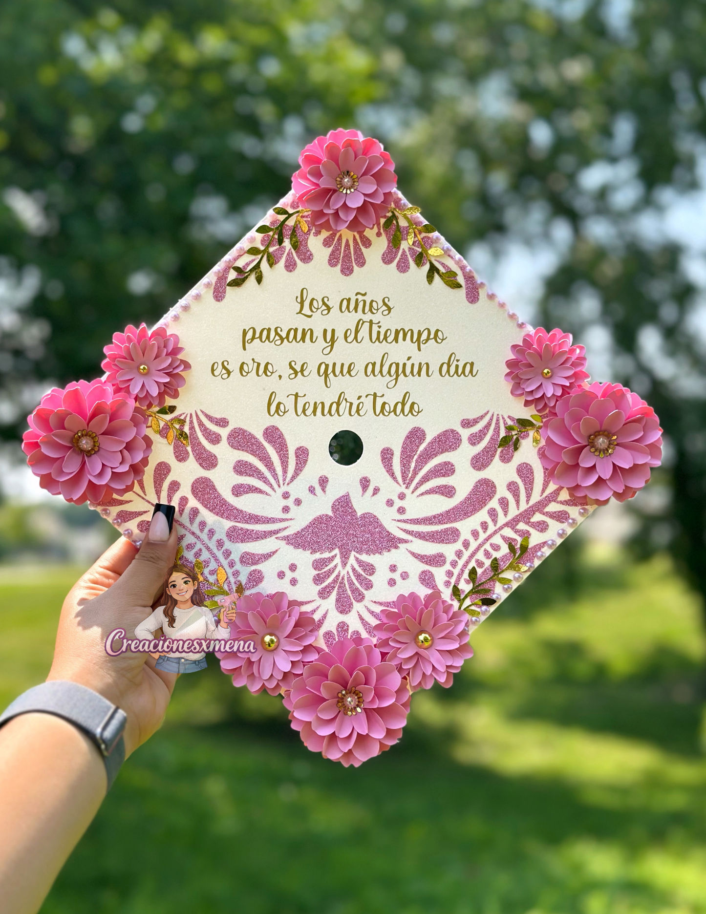 Pink Talavera Grad Cap Topper
