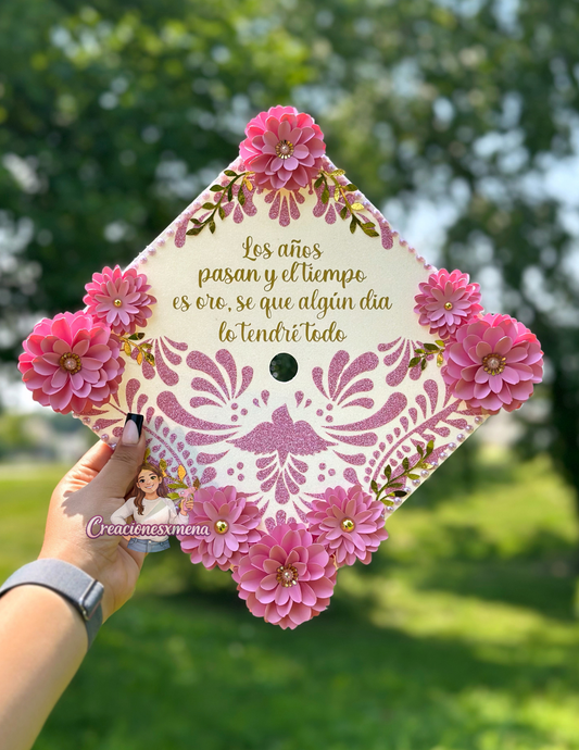 Pink Talavera Grad Cap Topper