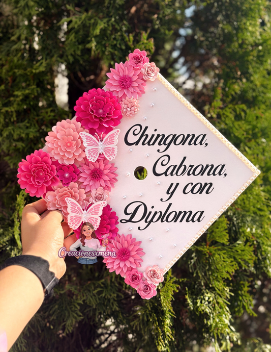 Pink Shades Grad Cap Topper