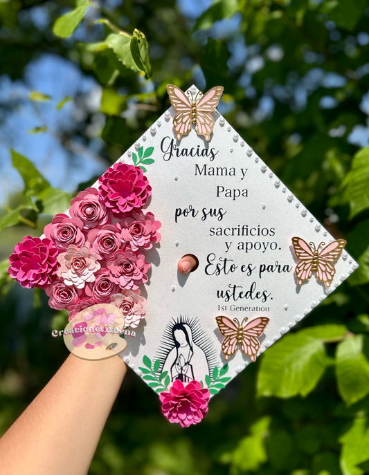 Pink Shades and White Grad Cap