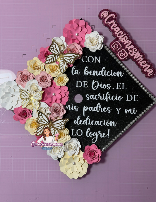 Pink Shades Grad Cap Topper