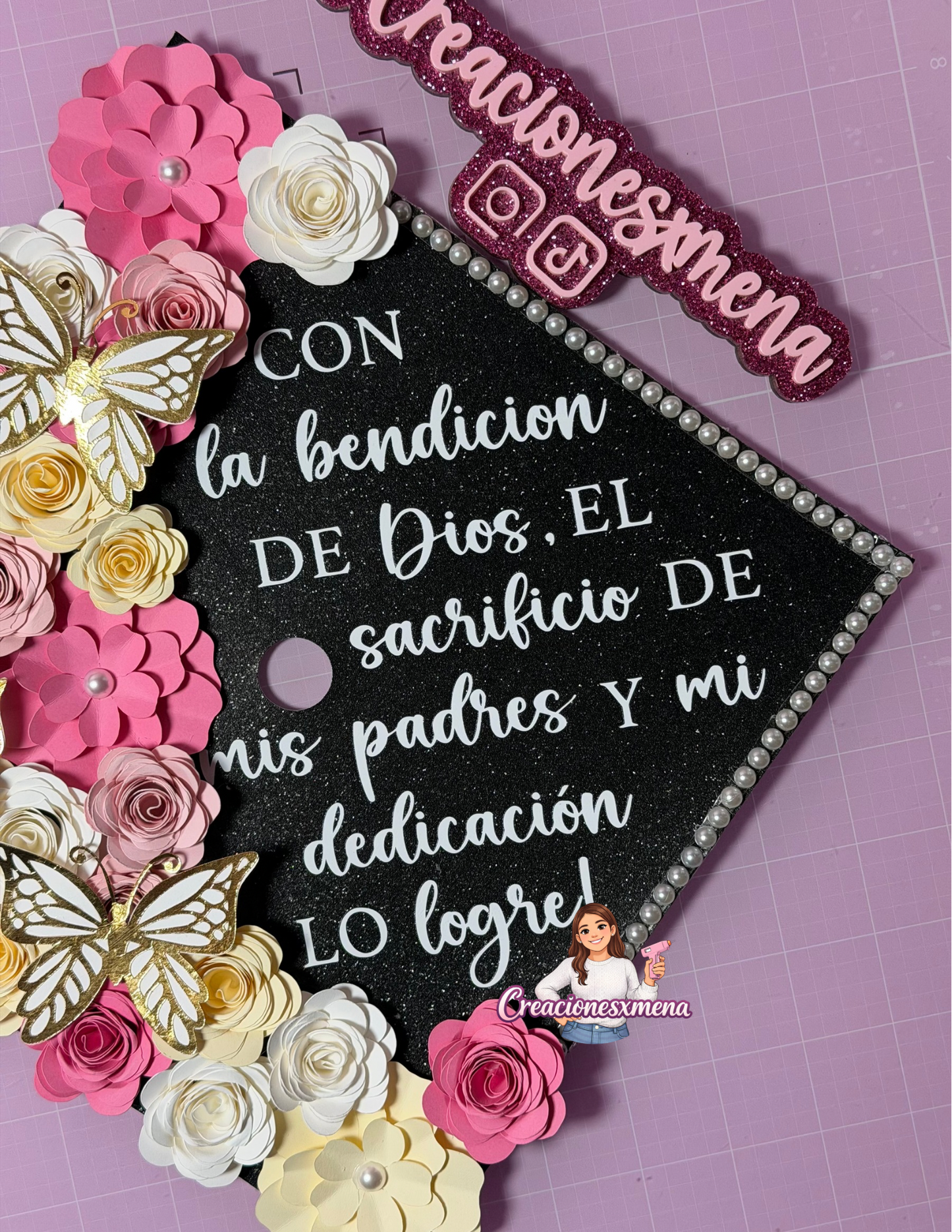 Pink Shades Grad Cap Topper