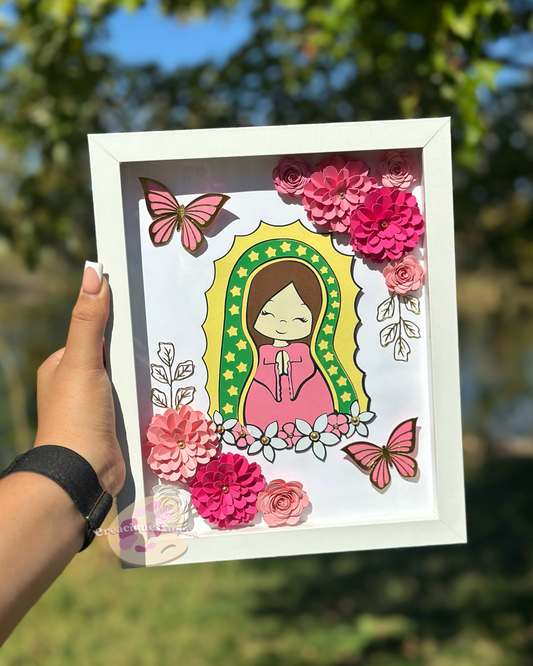 Pink Virgencita Shadow Box