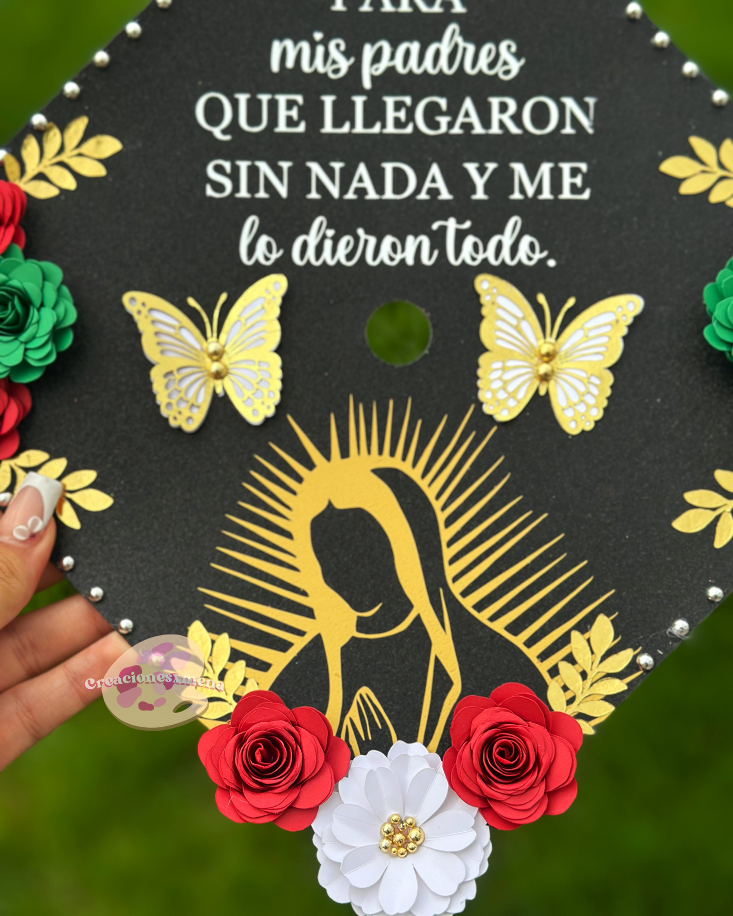 Graduation Cap Topper- Graduation Topper, Glitter Grad Cap, 3D Flowers, Graduation Flower Topper, Custom Grad Cap, Grad Decor, Class of 2025