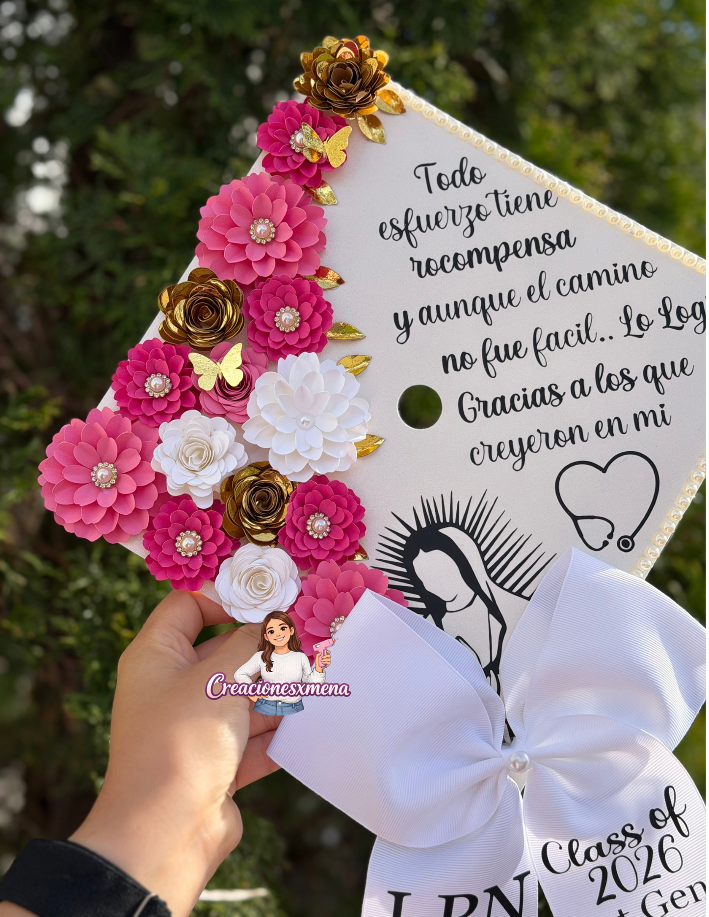 Virgin Mary Grad Cap Topper