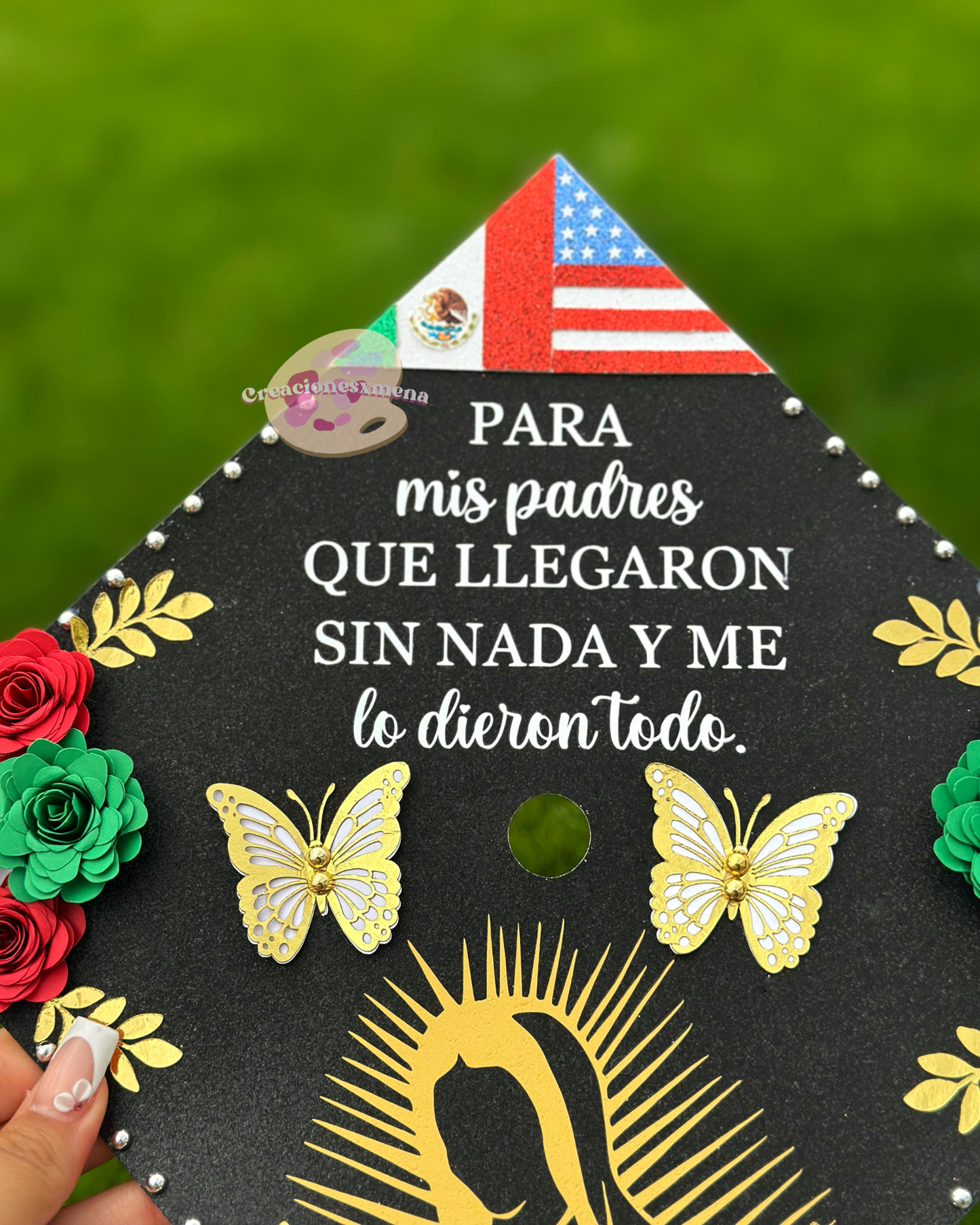 Graduation Cap Topper- Graduation Topper, Glitter Grad Cap, 3D Flowers, Graduation Flower Topper, Custom Grad Cap, Grad Decor, Class of 2025