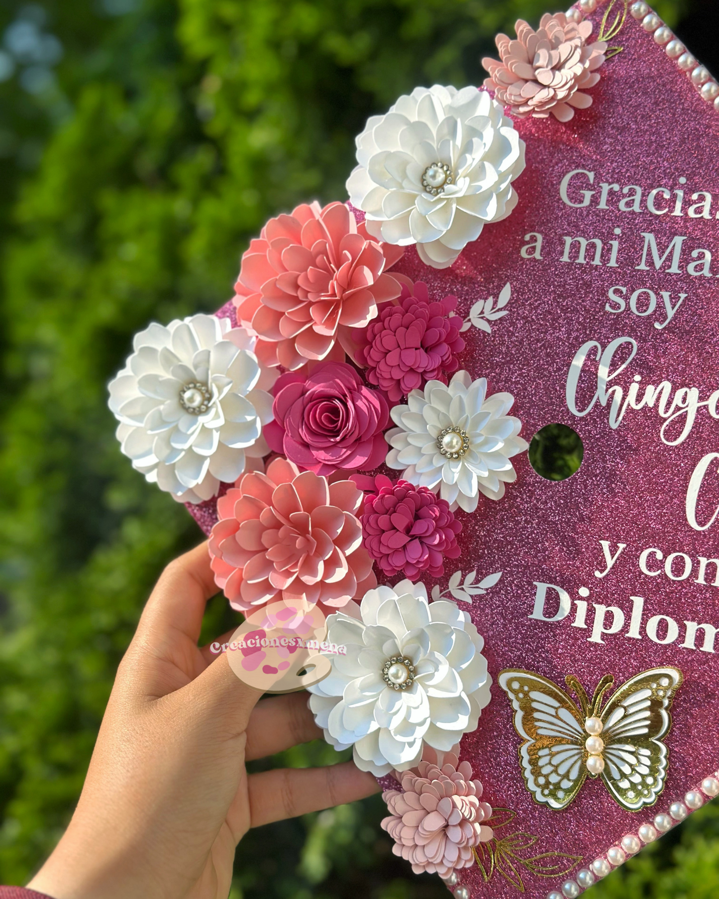 Pink Graduation Cap Topper