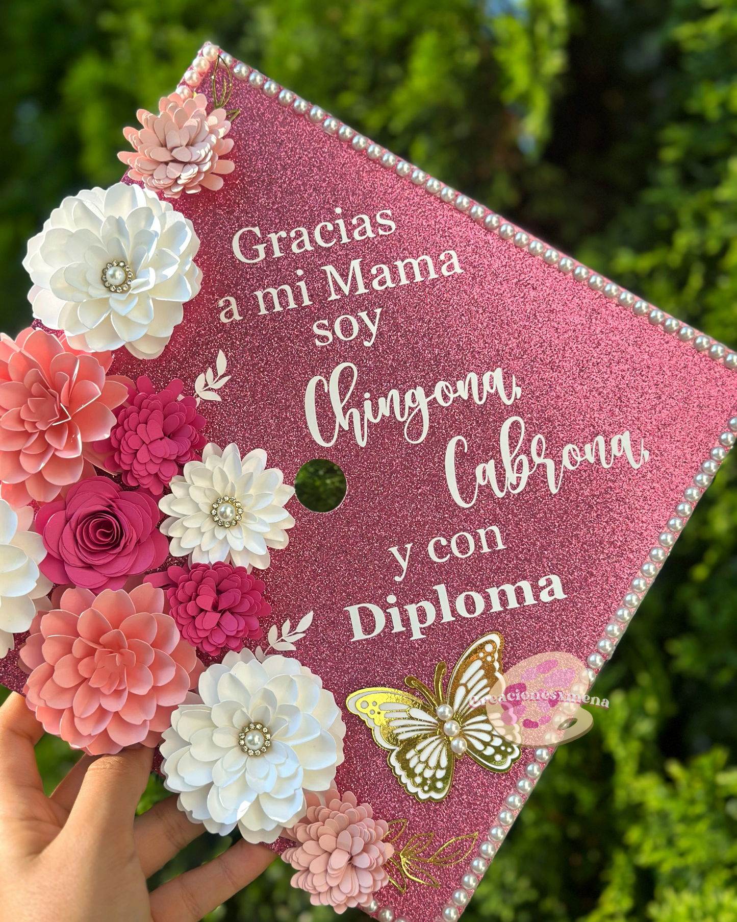 Pink Graduation Cap Topper