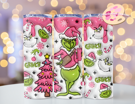 3D Inflated Holiday Pink Christmas Tumbler