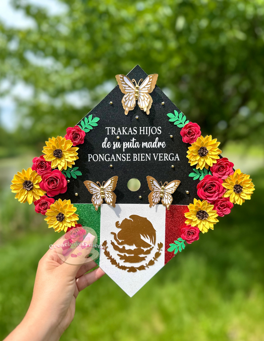 Sunflower Mexican Grad Cap