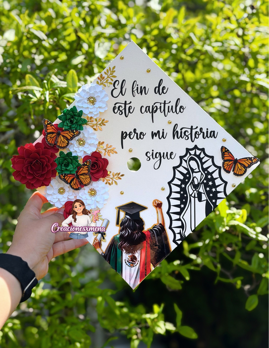 Virgencita Mexican Girl Grad Cap Topper