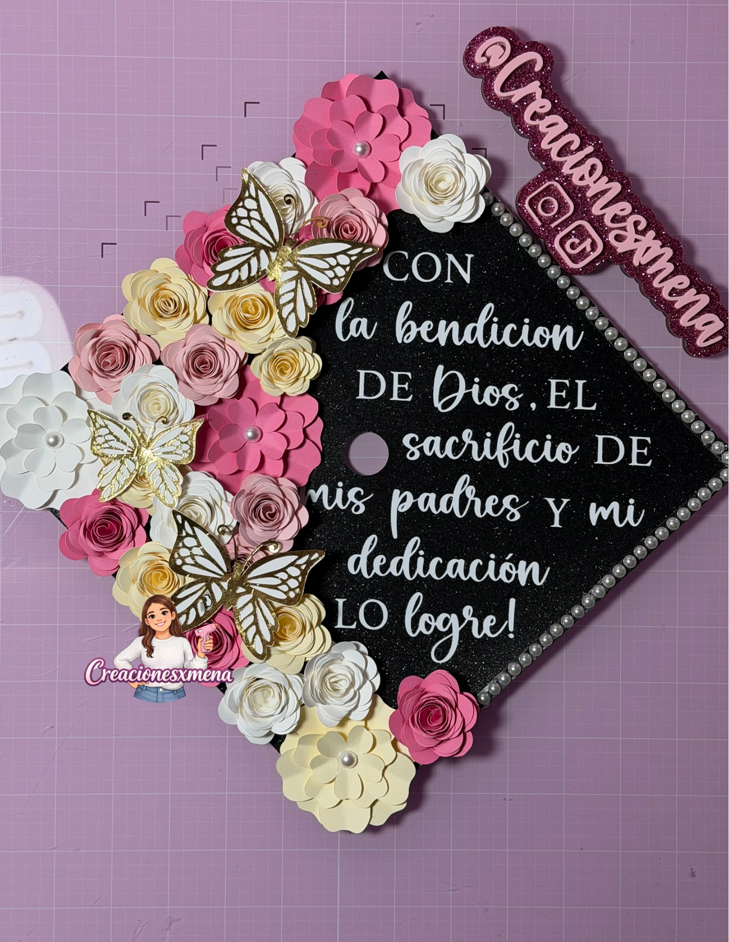 Pink Shades Grad Cap Topper