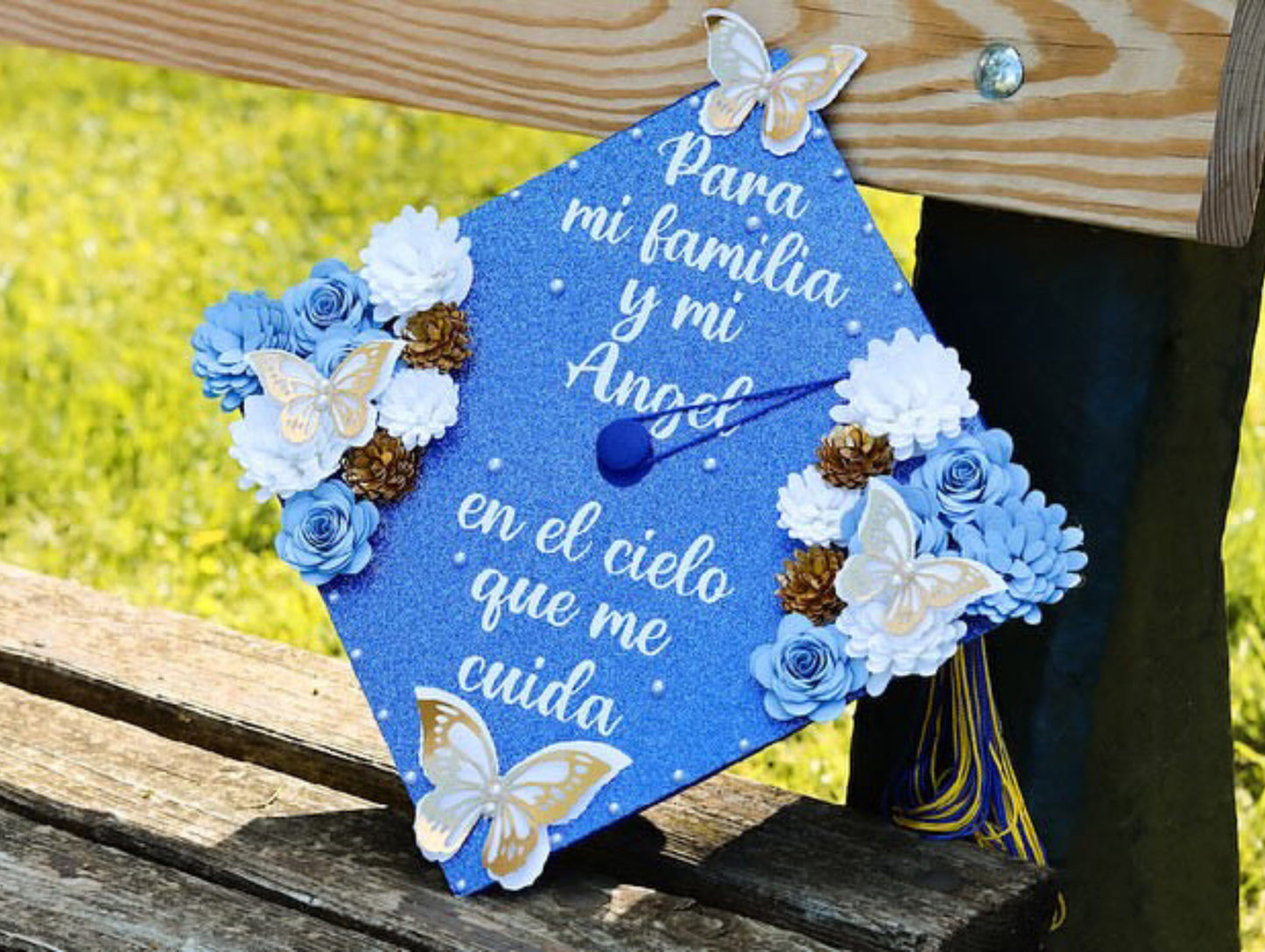 Blue and Gold Grad Cap