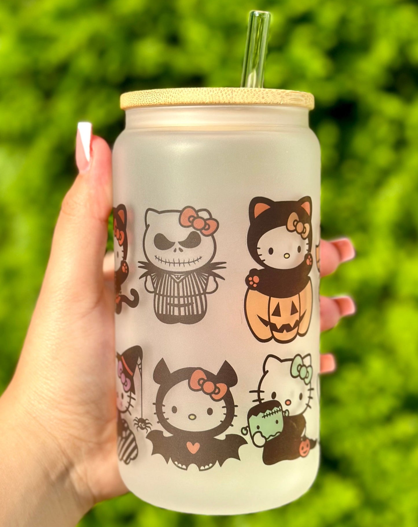 Hello Kitty Halloween  Frosted Glass Cup