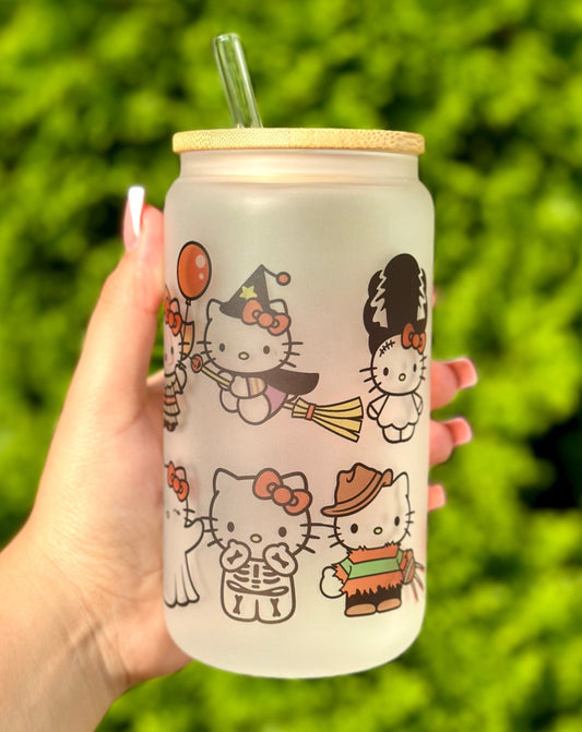 Hello Kitty Halloween  Frosted Glass Cup