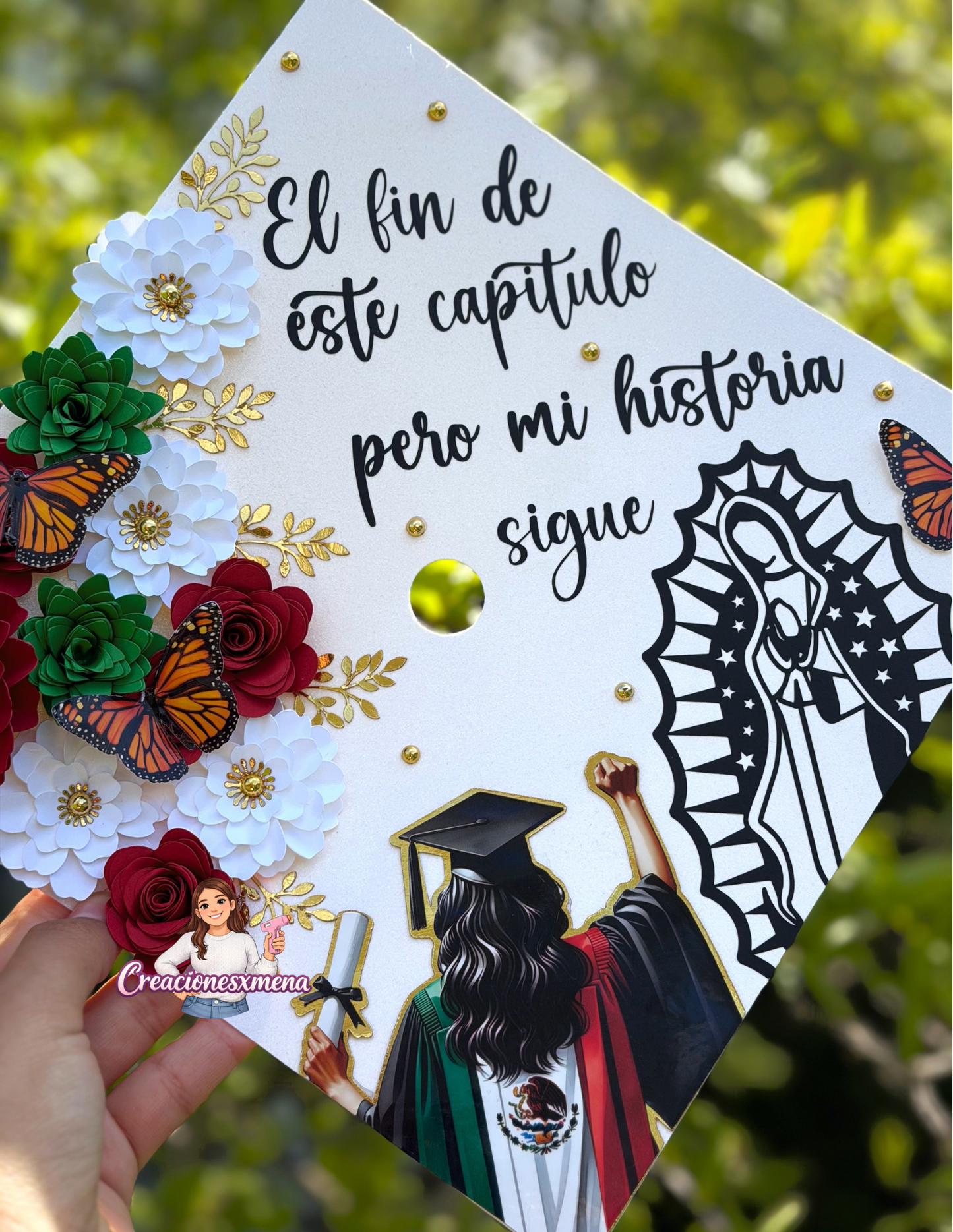 Virgencita Mexican Girl Grad Cap Topper