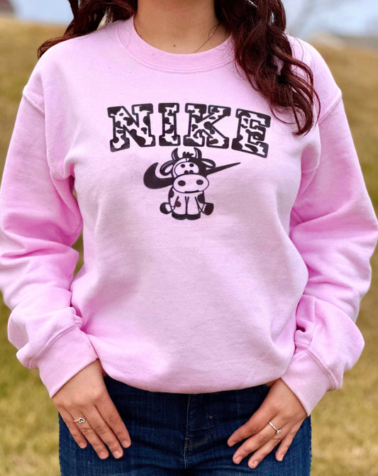 Cow Print Swoop Sweatshirt