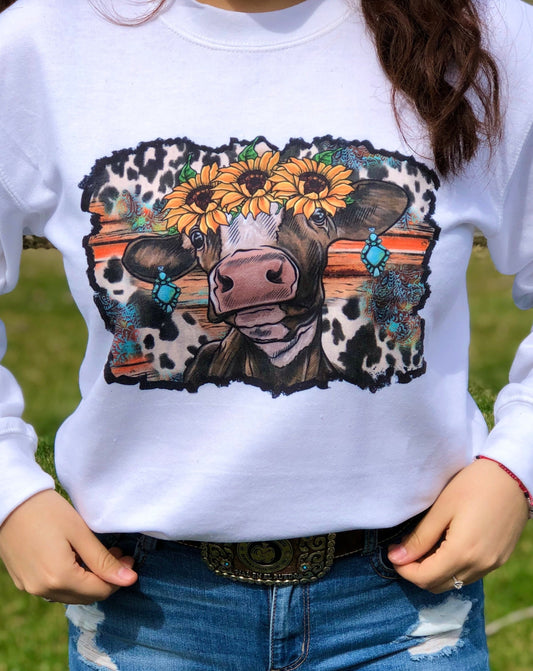 Sunflower Cow Sweatshirt