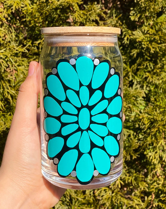 Turquoise Glass Cup